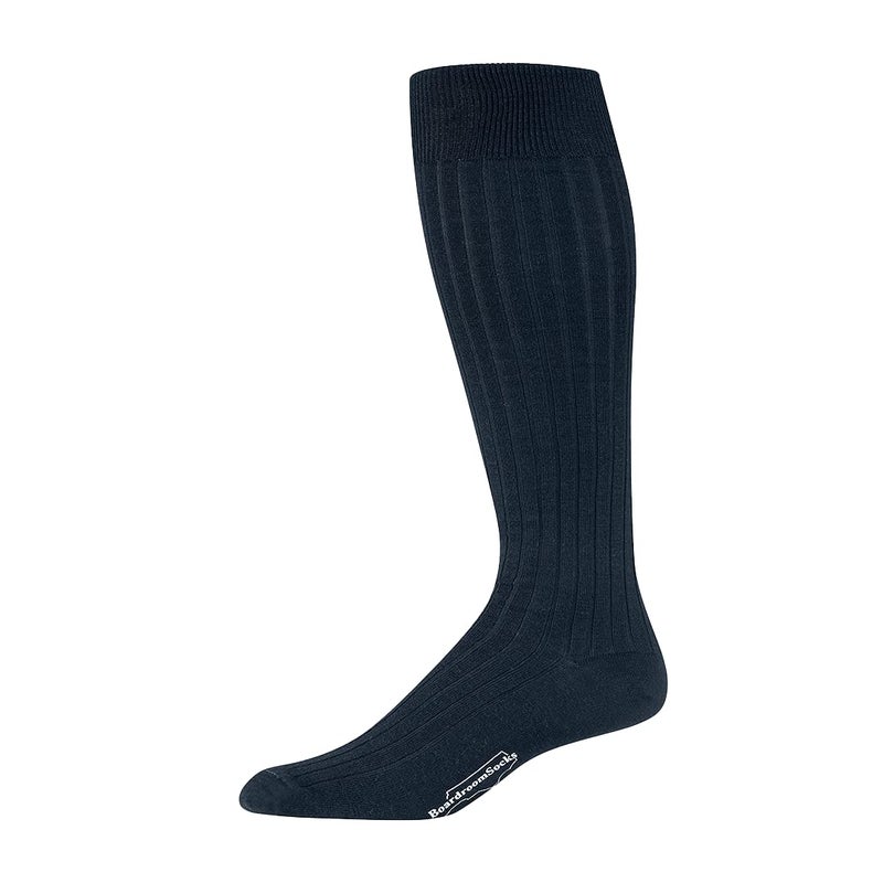 BoardroomSocks Merino Wool Dress Socks for Men â€“ Over-the-Calf, Ribbed Wool Dress Socks for Menâ€™s Size 8-12 â€“ Comfortable and Breathable Socks with Reinforced Heel and Toe by Boardroom Socks, Dark Navy - Image 1